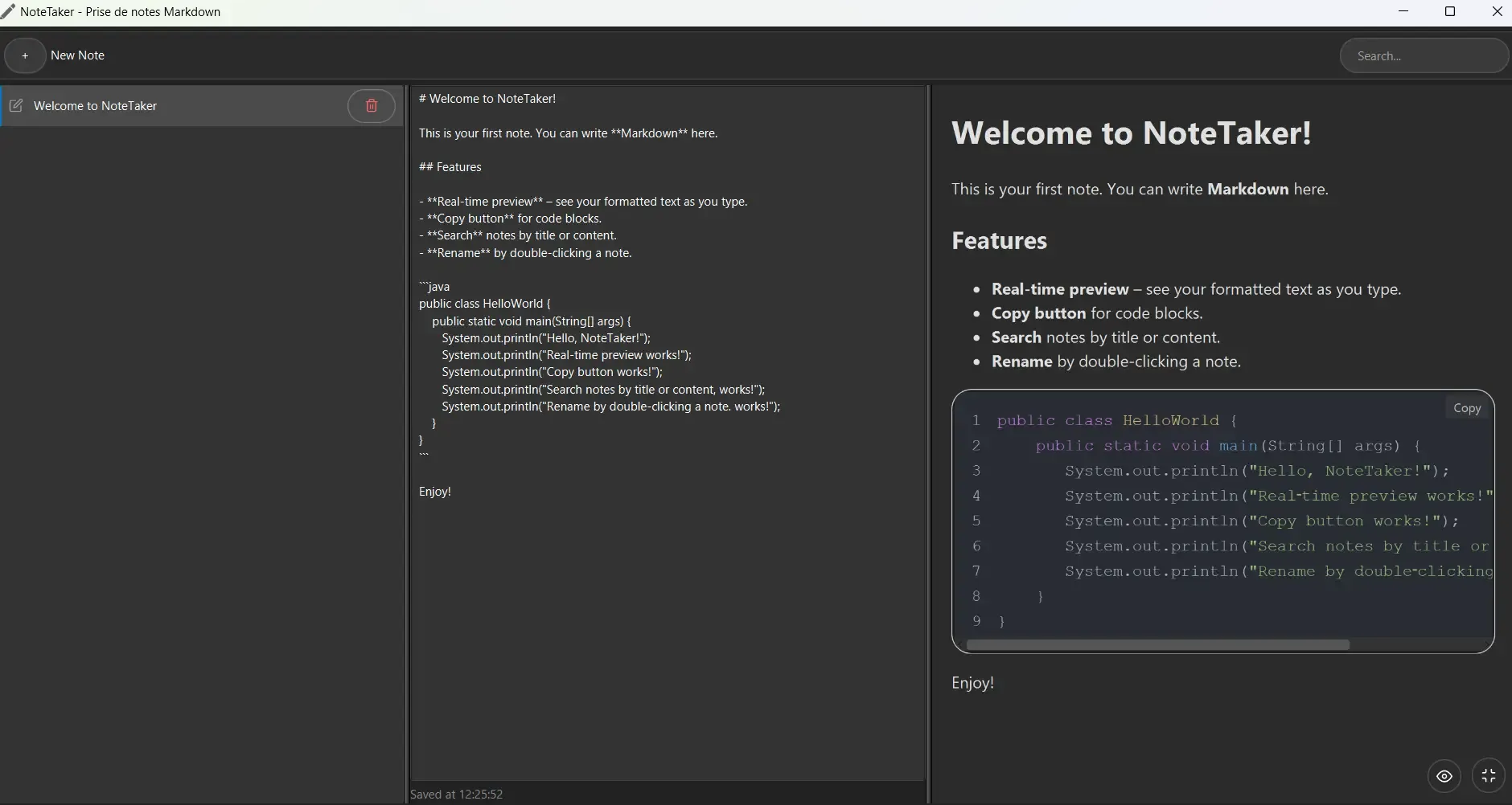 NoteTaker Screenshot